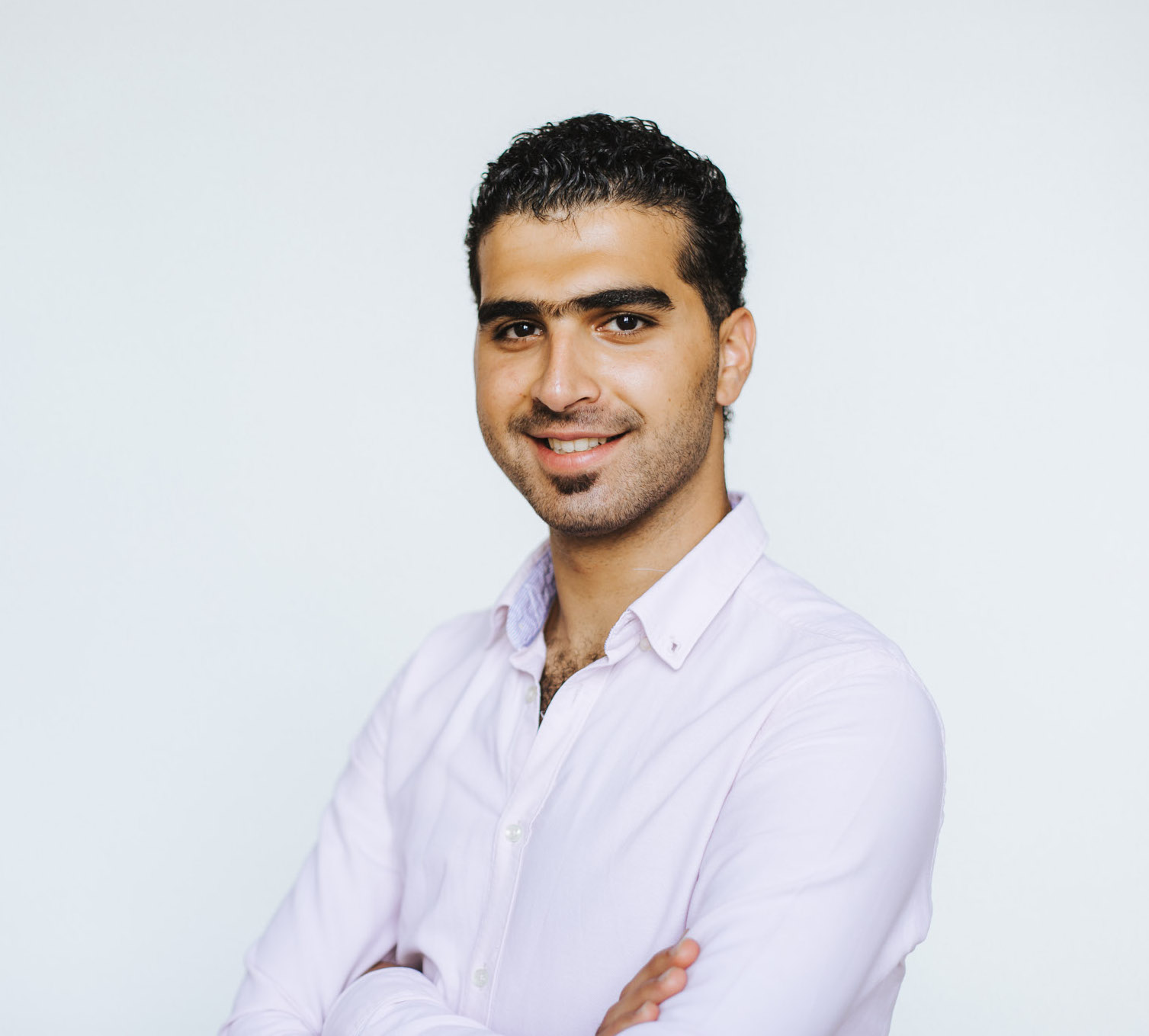 Cheerful and confident man smiling